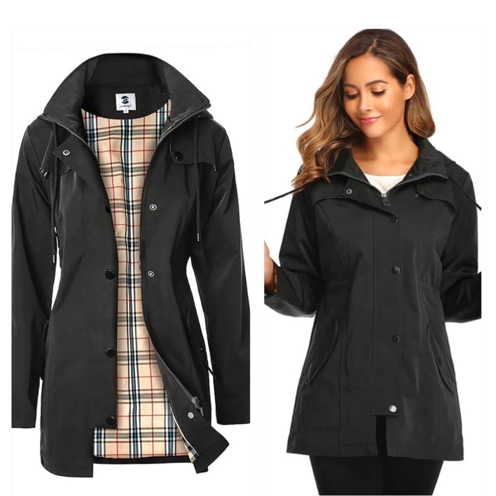SaphiRose Women’s Hooded Anorak Style Trench Coat